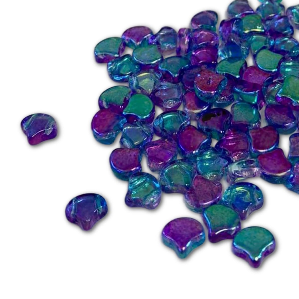 Ginko Beads 7.5mm – 10g Pack (approx 35 beads) – Summer Rainbow Light Blue