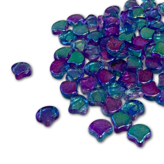 Ginko Beads 7.5mm – 10g Pack (approx 35 beads) – Summer Rainbow Light Blue