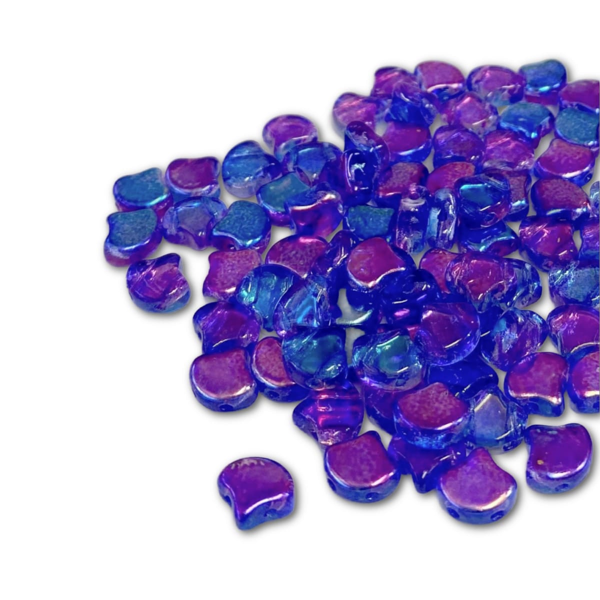 Ginko Beads 7.5mm – 10g Pack (approx 35 beads) – Summer Rainbow Dark Blue