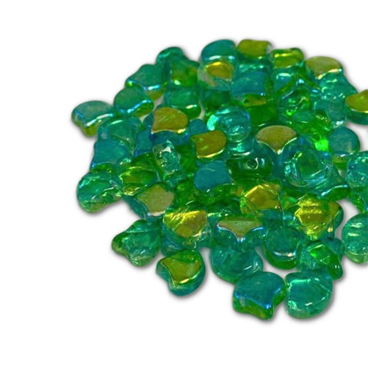 Ginko Beads 7.5mm – 10g Pack (approx 35 beads) – Summer Rainbow Green