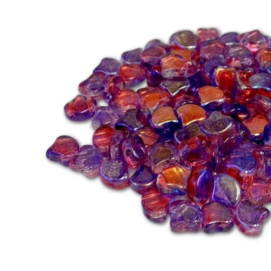 Ginko Beads 7.5mm – 10g Pack (approx 35 beads) – Summer Rainbow Light Violet