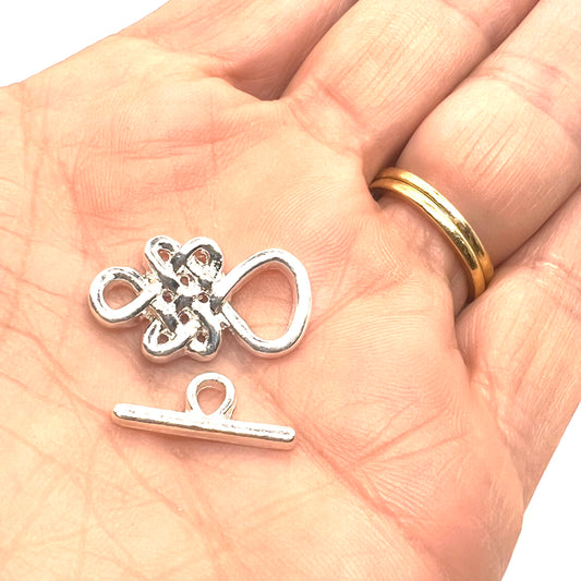 Silver Plated Celtic Knot Toggle 23x14mm