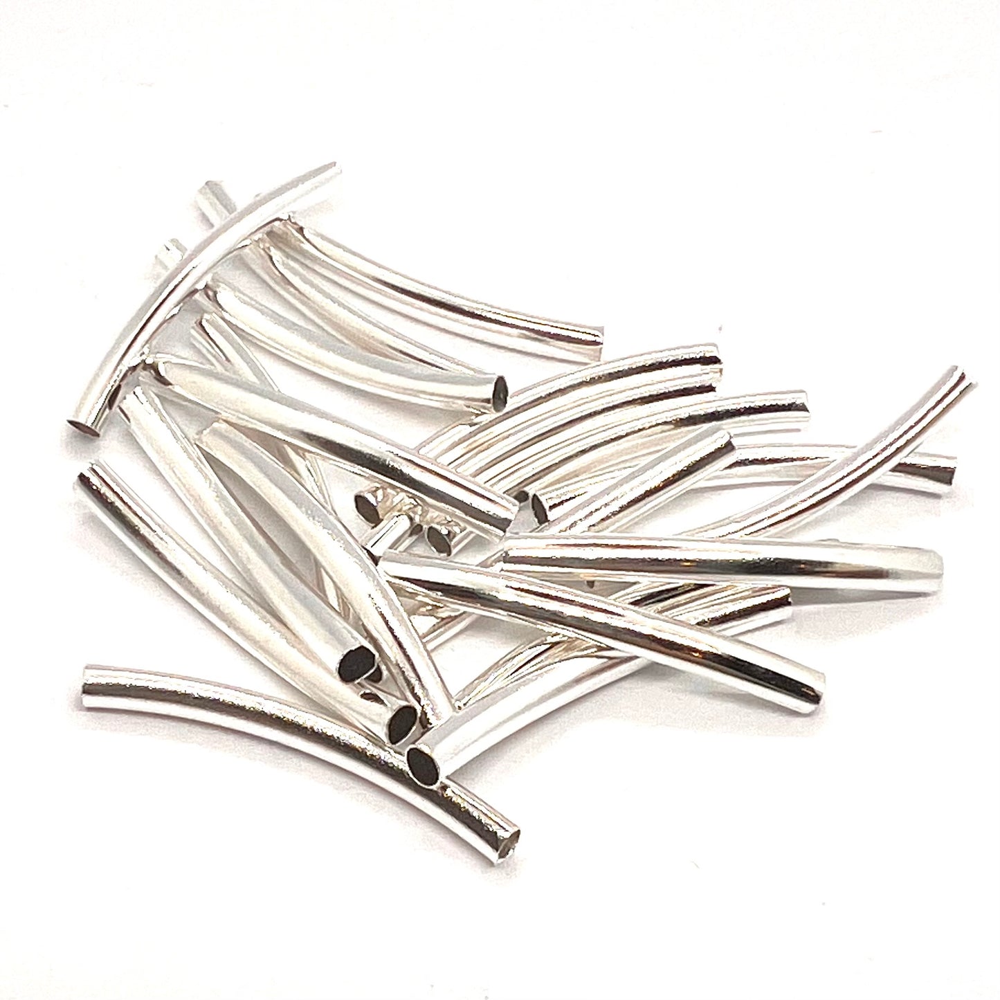 Silver Plated Spacer Tubes 30x2mm - 20 Pack