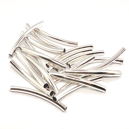 Silver Plated Spacer Tubes 30x2mm - 20 Pack