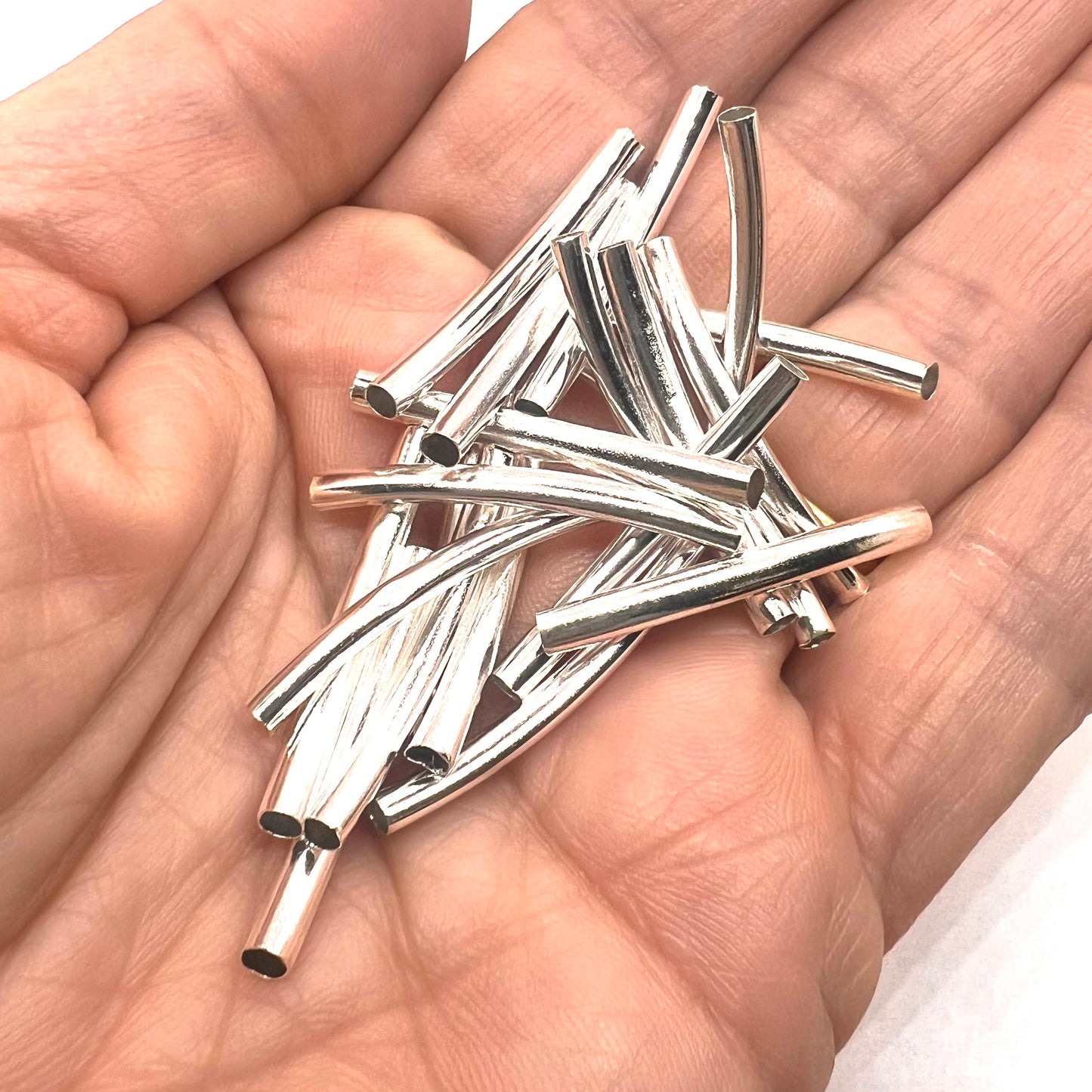 Silver Plated Spacer Tubes 30x2mm - 20 Pack