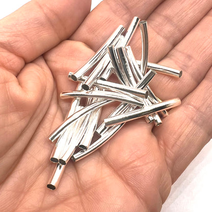 Silver Plated Spacer Tubes 30x2mm - 20 Pack