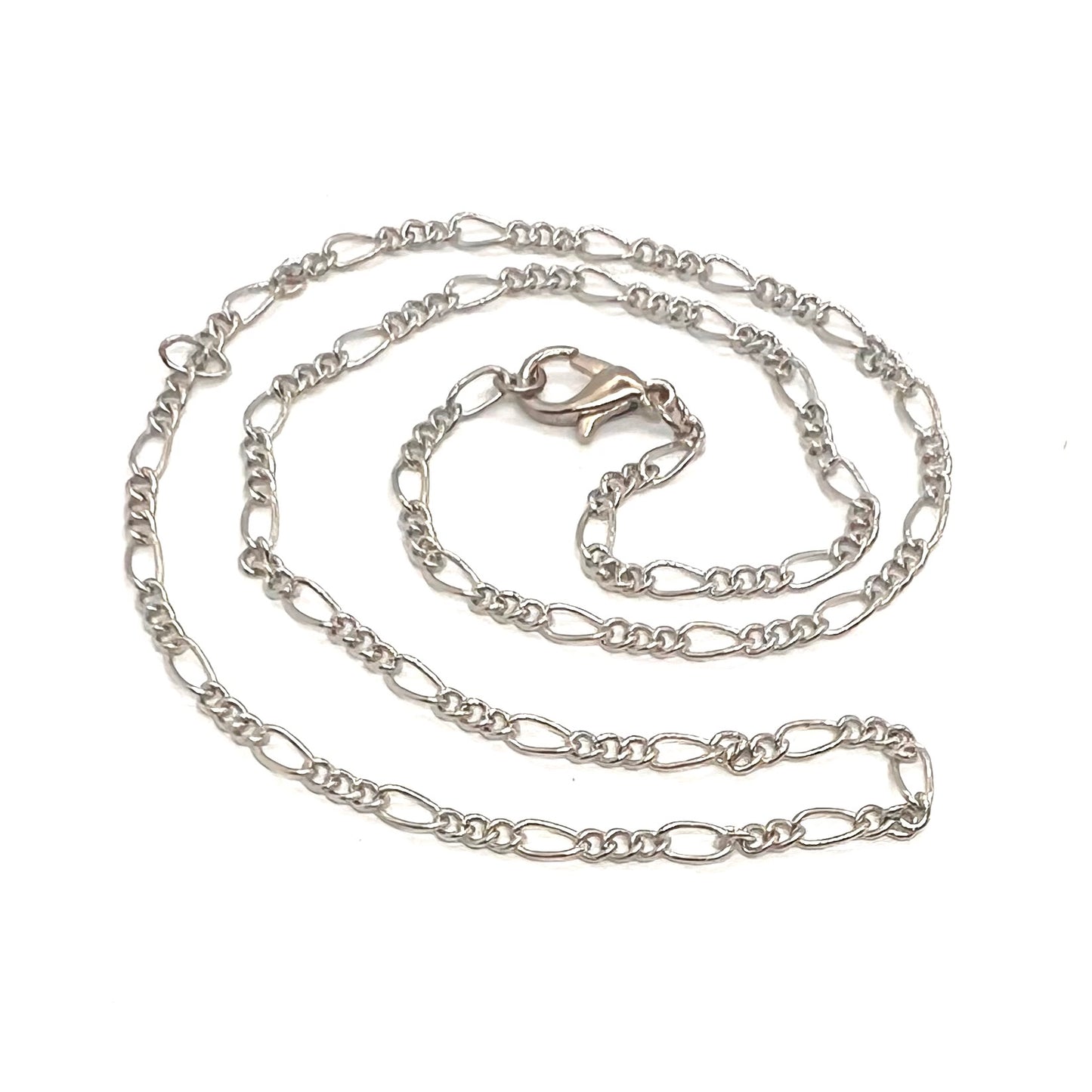 Silver Tone Figaro Chain Necklace 5x3mm – 16 Inch