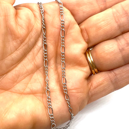 Silver Tone Figaro Chain Necklace 5x3mm – 16 Inch