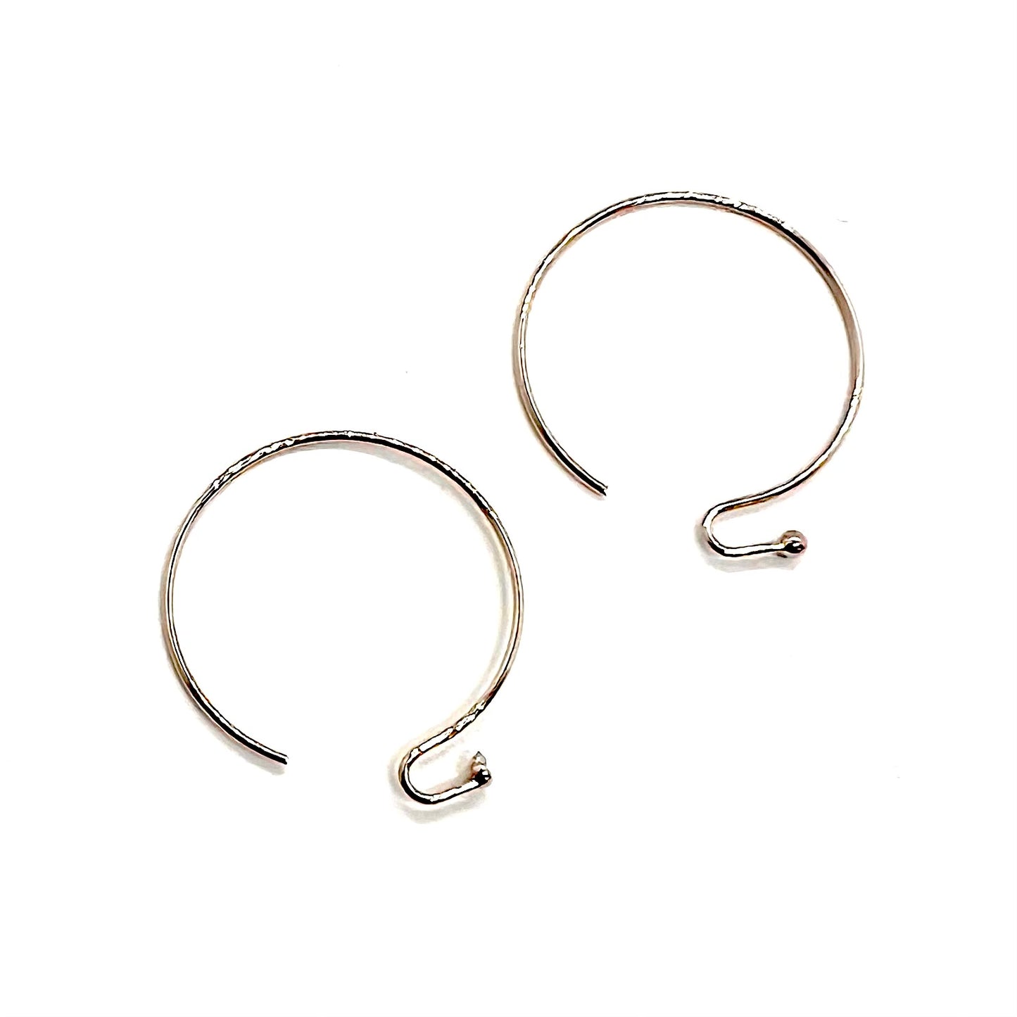 Platinum Plated 21mm Diameter Hoop Earwires - Pair