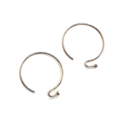 Platinum Plated 21mm Diameter Hoop Earwires - Pair