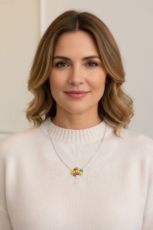 Forget Me Not Bouquet Brick Stitch Necklace Kit