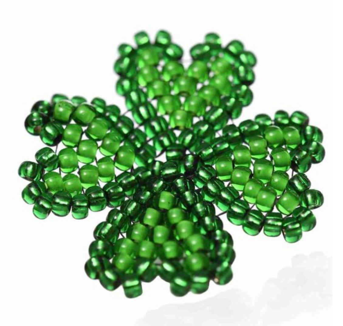 Seed Bead Four Leaf Clover Pattern by Kerrie Slade for Preciosa - Instant Download or Printed Copy