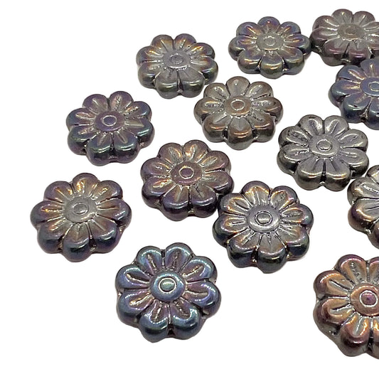 18mm Vintage Daisy Bead – Blue Iris – Per Piece