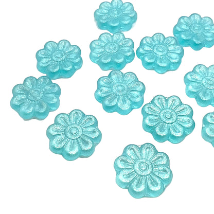 18mm Vintage Daisy Bead – Caribbean Sea – Per Piece