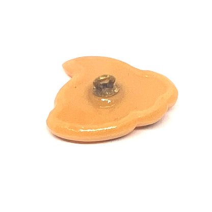 Vintage Czech Glass Fawn Rabbit Button 26x21mm - Hand Painted