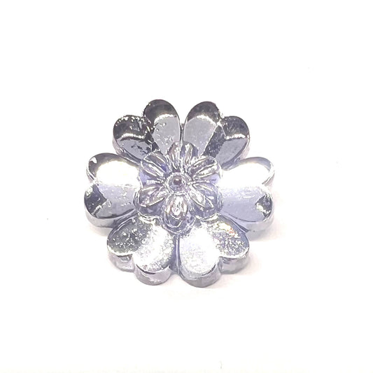 Vintage Czech Glass Daisy Button 22mm