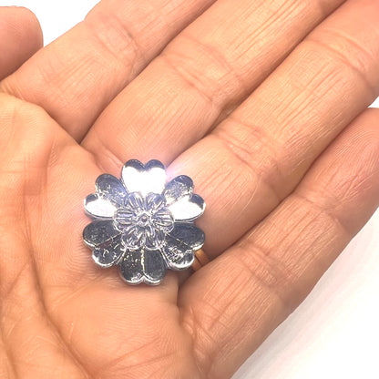 Vintage Czech Glass Daisy Button 22mm