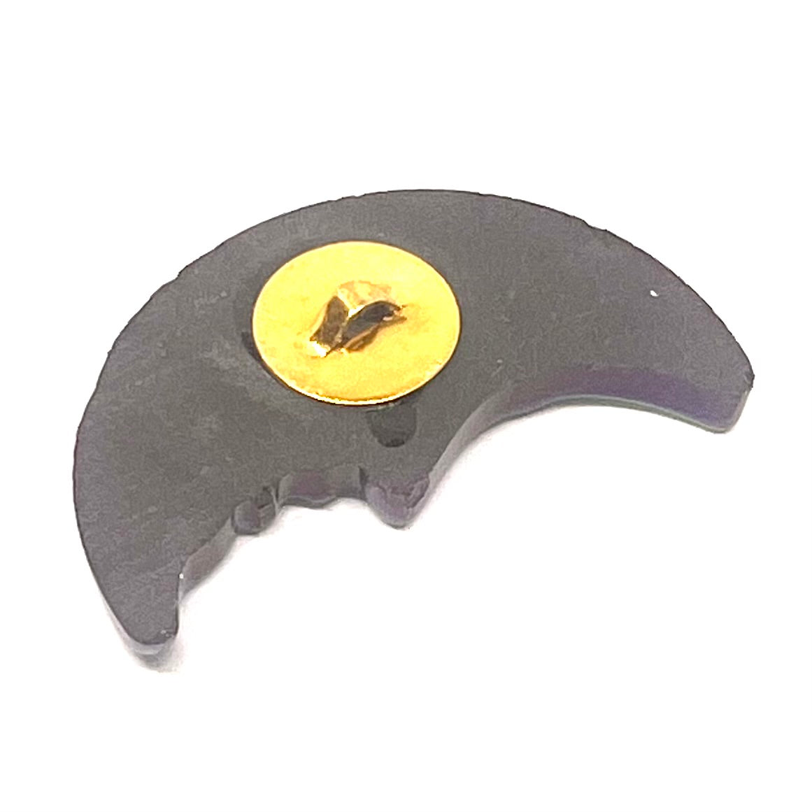 Vintage Czech Glass Half Moon Button 25x15mm