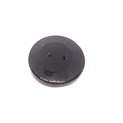 Vintage Czech Glass Hand Painted Flower Button 18mm - Black