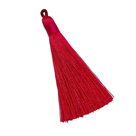 Long 8cm Satin Tassel - Cerise Pink