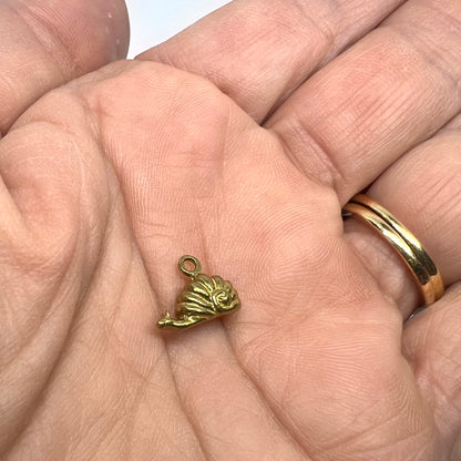Raw Brass Mini Snail Charms 13x6mm  - Per Piece