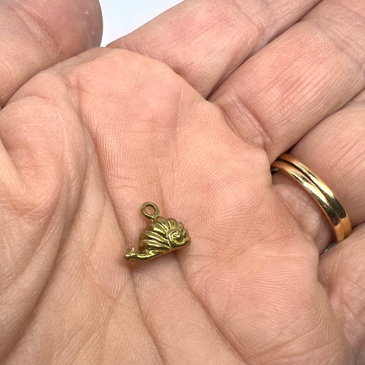 Raw Brass Mini Snail Charms 13x6mm  - Per Piece