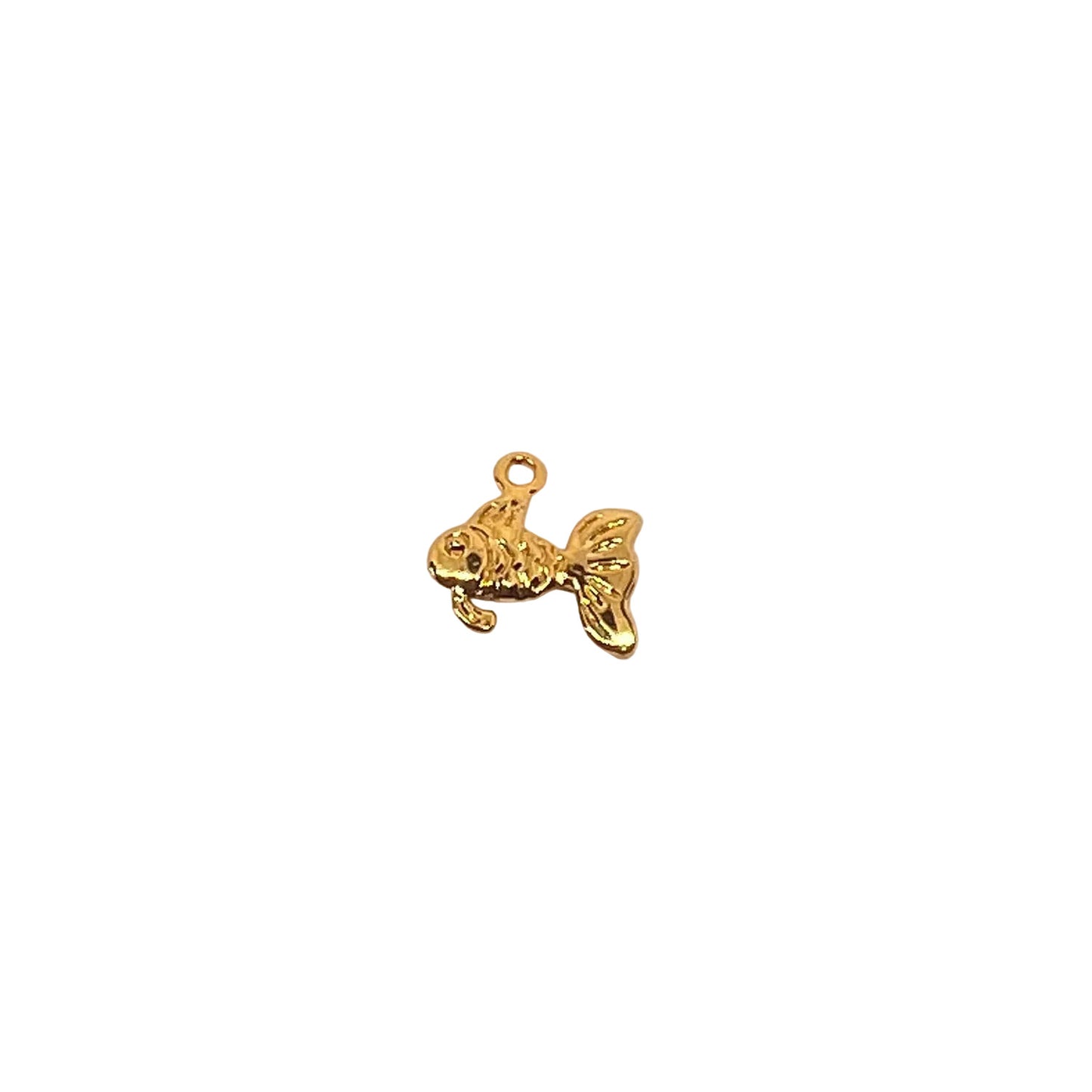 Raw Brass Mini Goldfish Charms 10x8mm  - Per Piece