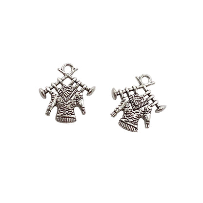 Antique Silver Knitted Jumper Charm 18x14mm - Pack of 2