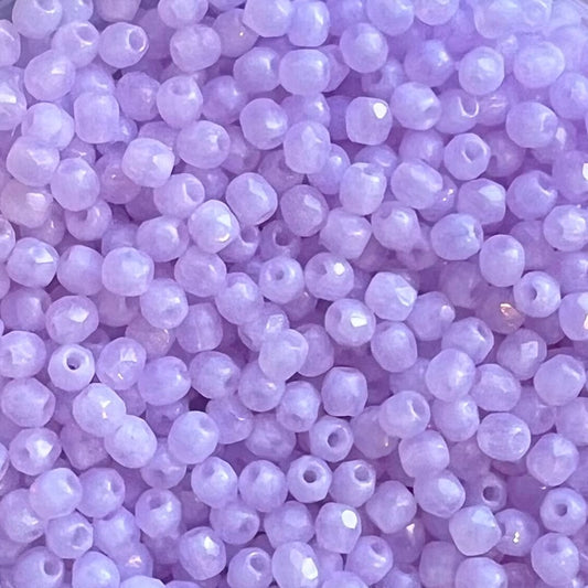 3mm Czech Fire Polish – 21310/28701 – Pale Lilac AB x 100