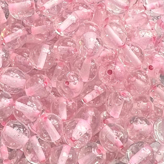 Jablonex Recycled - 6mm Colour Lined Bubbles - Pink Lychee - Pack of 25