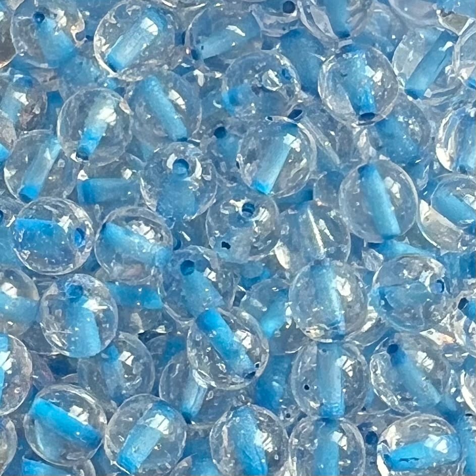 Jablonex Recycled - 6mm Colour Lined Bubbles - Blue Raspberry - Pack of 25