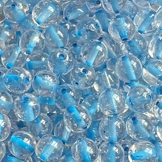 Jablonex Recycled - 6mm Colour Lined Bubbles - Blue Raspberry - Pack of 25