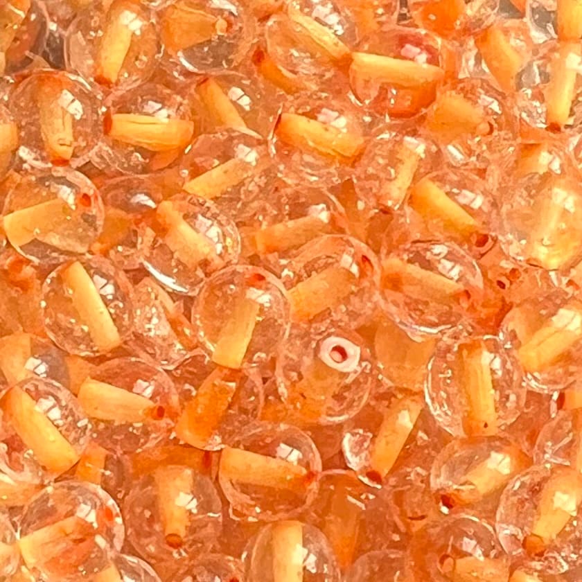 Jablonex Recycled - 6mm Colour Lined Bubbles - Kumquat - Pack of 25