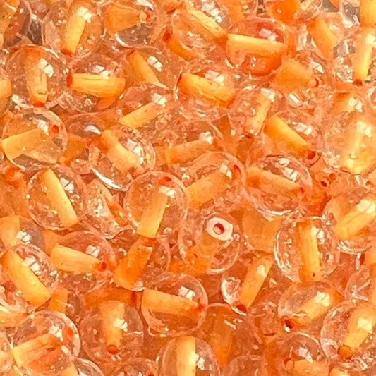 Jablonex Recycled - 6mm Colour Lined Bubbles - Kumquat - Pack of 25