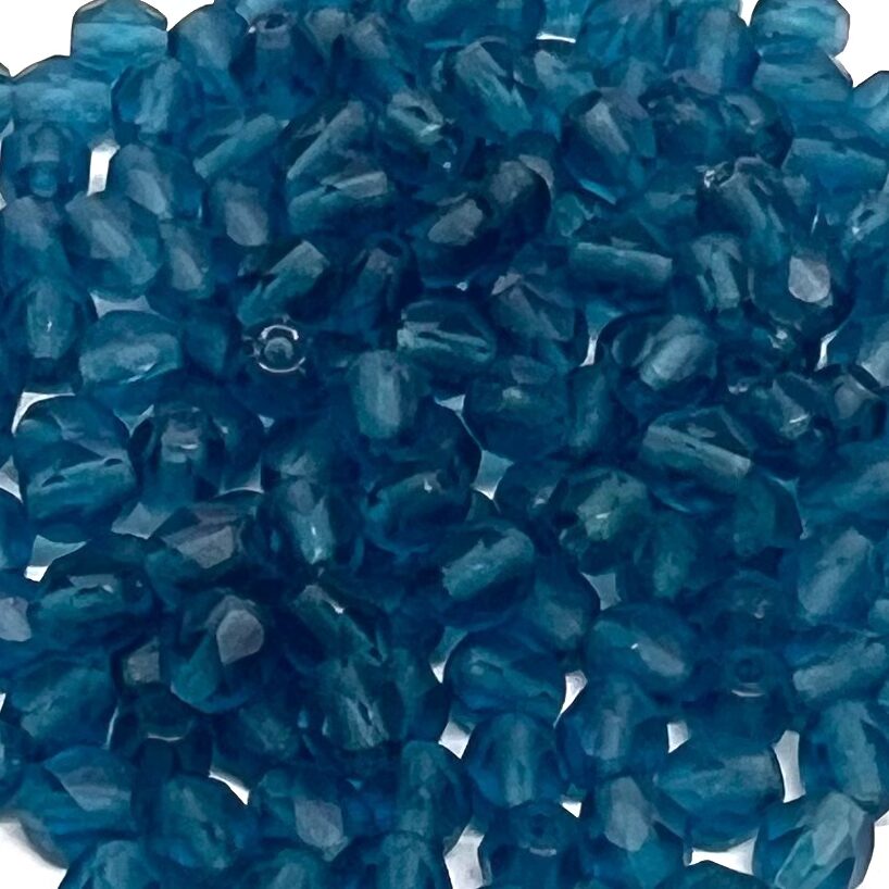 4mm Czech Fire Polish – 60080M – Matte Capri Blue x 100