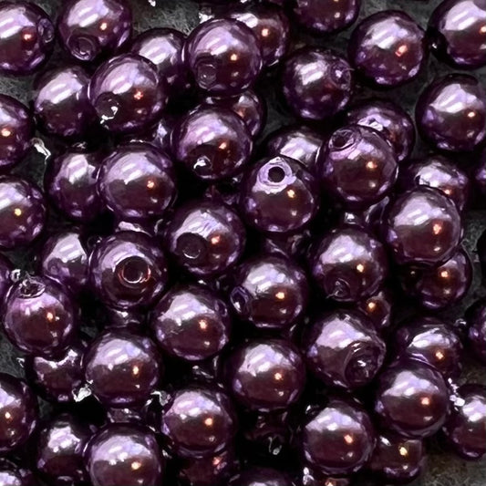 4mm Czech Round Glass Pearl - Bag of 100 – 24769 – Deep Lilac