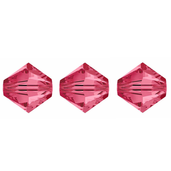 4mm Preciosa Bicones – Indian Pink – Pack of 30