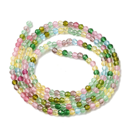 Round Micro Crystal 2mm - Strand of approx 180 - Watermelon Tourmaline