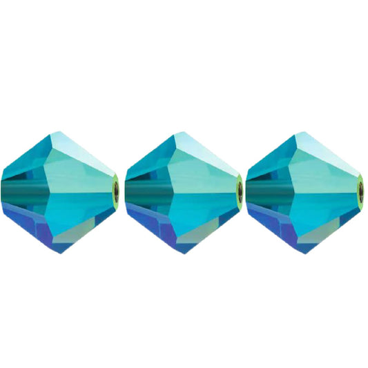 4mm Preciosa Bicones – Indicolite AB2X – Pack of 30