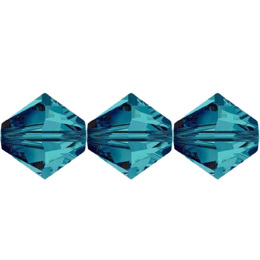 4mm Preciosa Bicones – Indicolite – Pack of 30