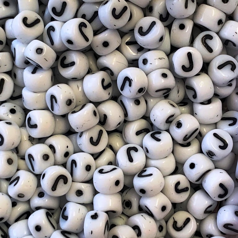 Czech Glass Alphabet Bead - J