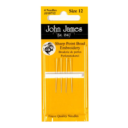 Bead Embroidery Needles Size 12 – Pack of 4