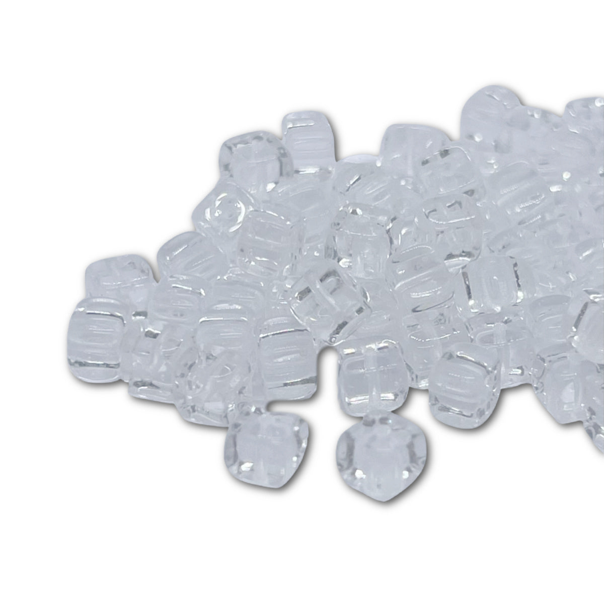 Jablonex Recycled - 5x7mm Cube Beads - Crystal - Pack of 20