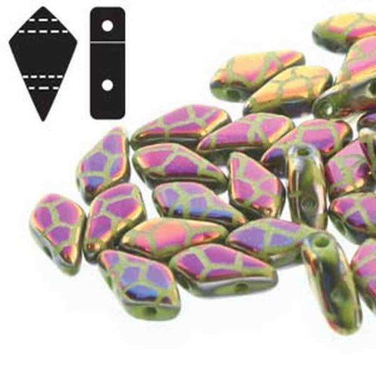 Kite Bead 9x5mm – 10g – Wasabi Laser Cracked