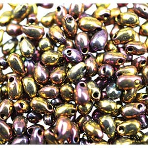 Miyuki Long Drops 3x5mm - 25g Bag - Violet Gold Metallic