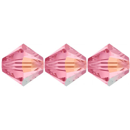 4mm Preciosa Bicones - Light Rose AB - Pack of 30