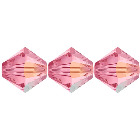 4mm Preciosa Bicones - Light Rose AB - Pack of 30