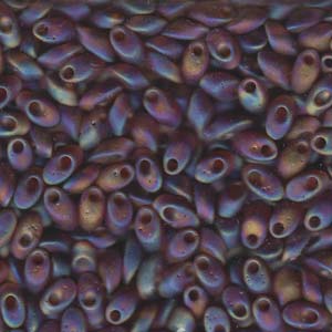 Miyuki Long Magatama 4x7mm 8.5g – Matte Transparent Dk Topaz