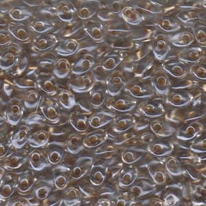 Miyuki Long Magatama 4x7mm 8.5g - Sparkle Honey Beige Lined Crystal