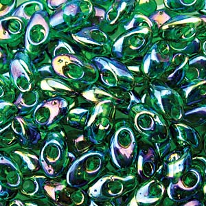 Miyuki Long Magatama 4x7mm - 5g Bag – Transparent Green Luster